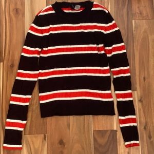 Striped fine-knit top